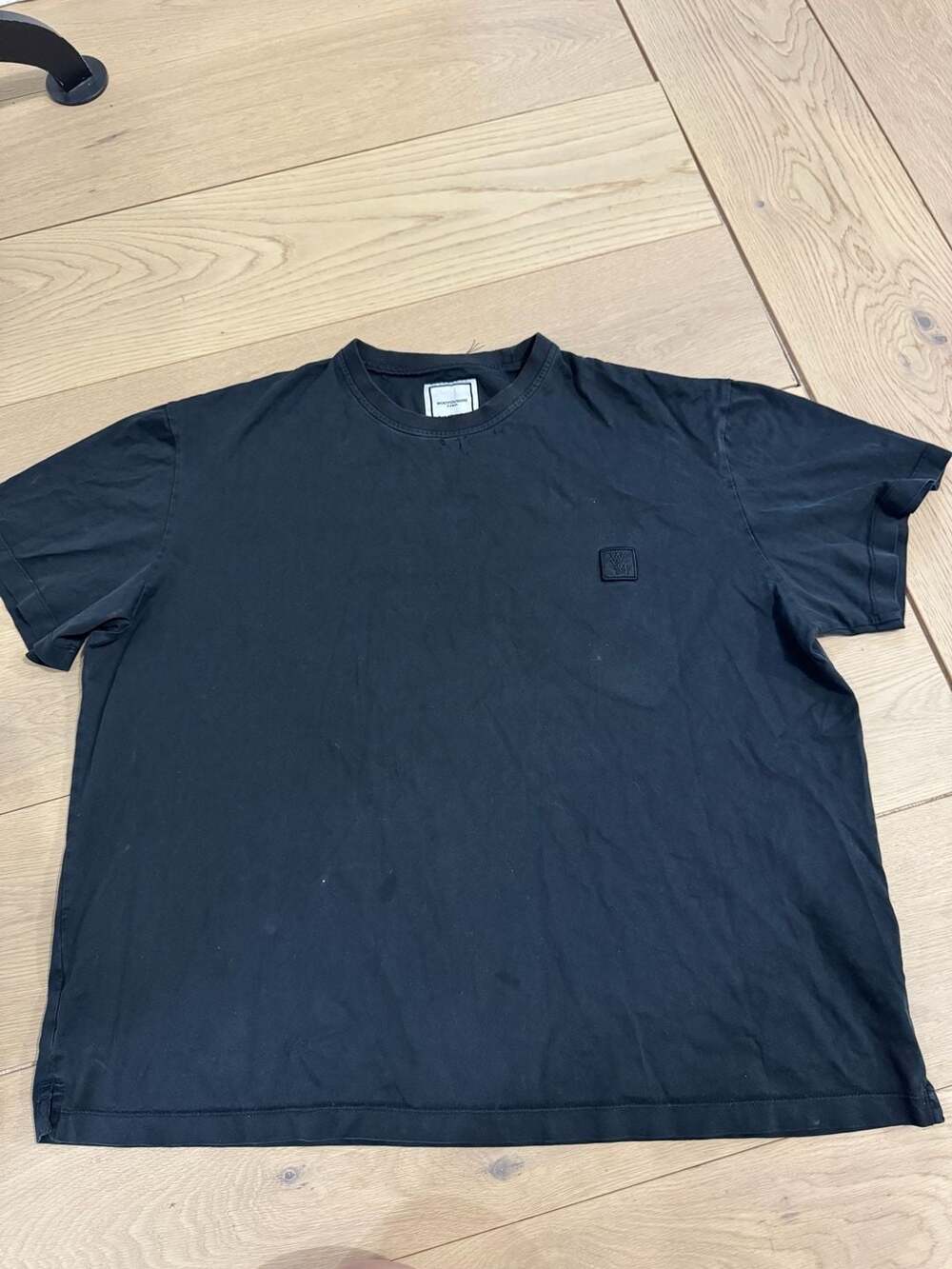 Wooyoungmi Paris Black Cotton T-Shirt with Logo Patch